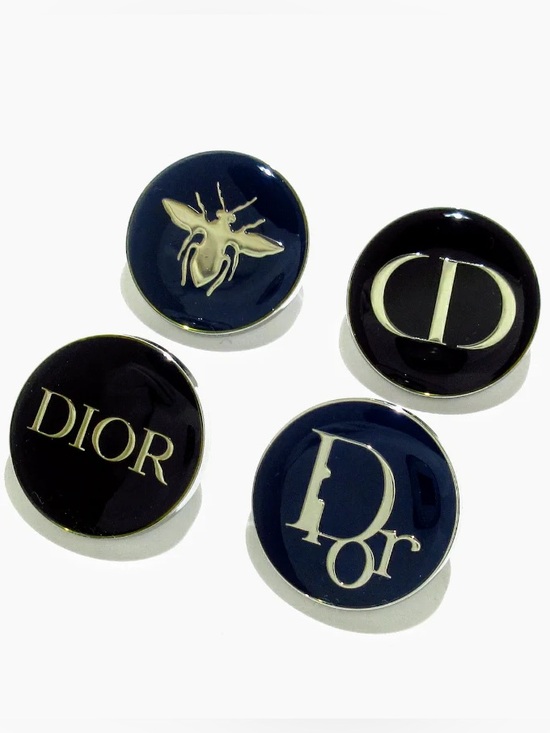 Dior Accessories - Christian Dior Beauty 4 Round Enamel Logo Buttons / Lapel Pins